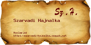 Szarvadi Hajnalka névjegykártya
